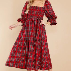 SOLD OUT NWT Red Dress Plaid Maxi Dress